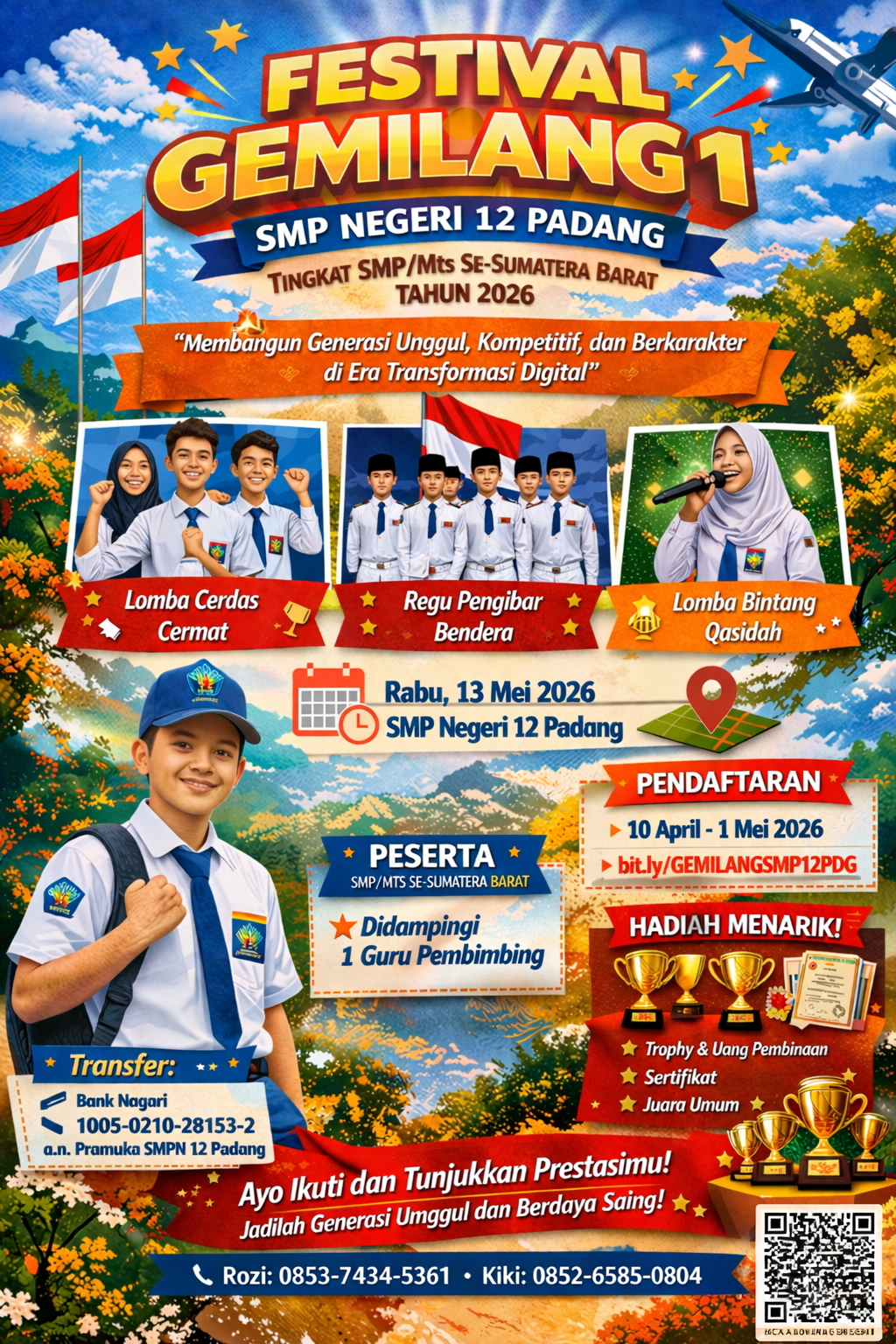 Festival GEMILANG 1 SMP Negeri 12 Padang Siap Digelar, Wadah Generasi Unggul dan Berkarakter